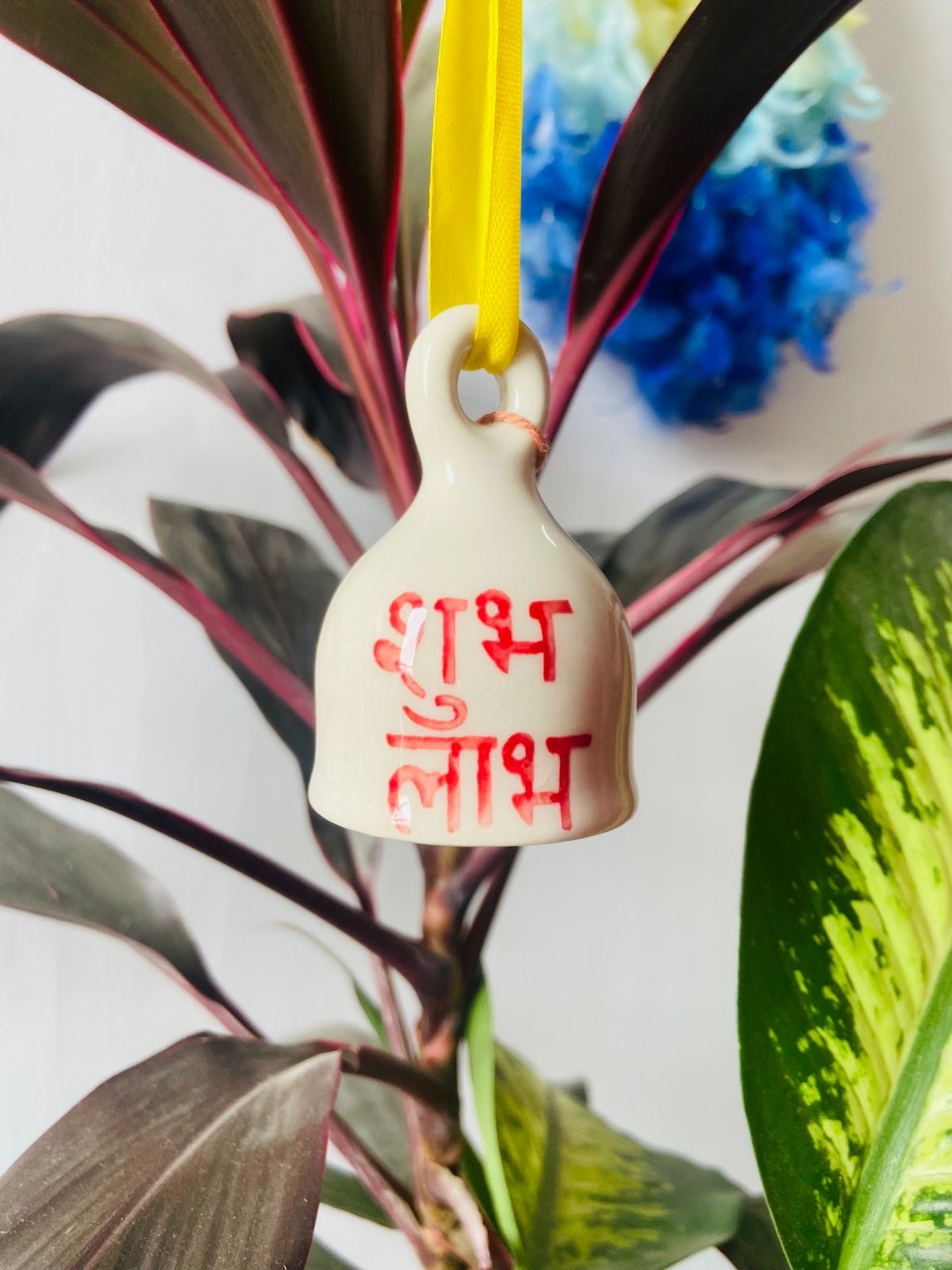 Shubh Labh Ceramic Bell | Hand Painted 3 Inch (Small)