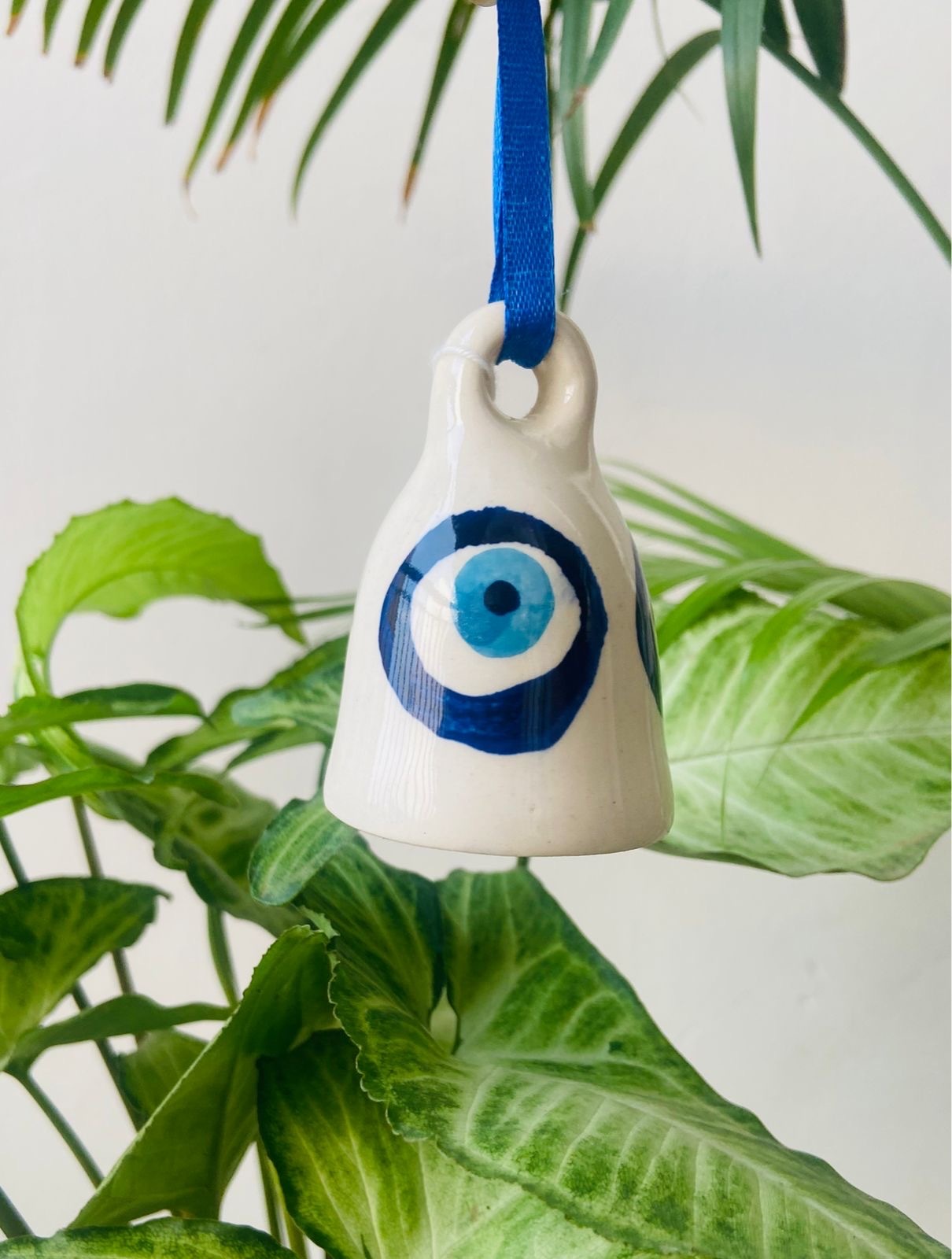 Ceramic Evil Eye Bell | Handpainted Ceramic Bell | Size 3 Inch Small