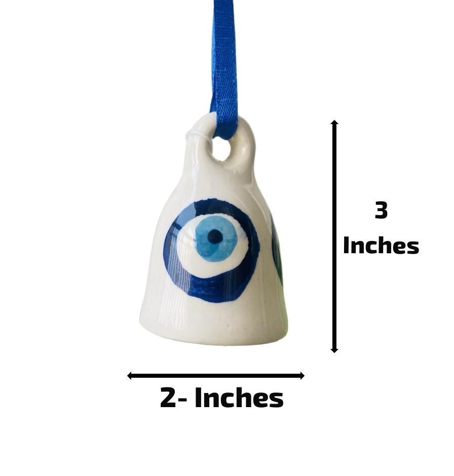 Ceramic Evil Eye Bell | Handpainted Ceramic Bell | Size 3 Inch Small