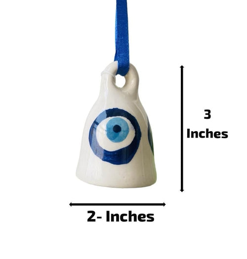 Ceramic Evil Eye Bell | Handpainted Ceramic Bell | Size 3 Inch Small