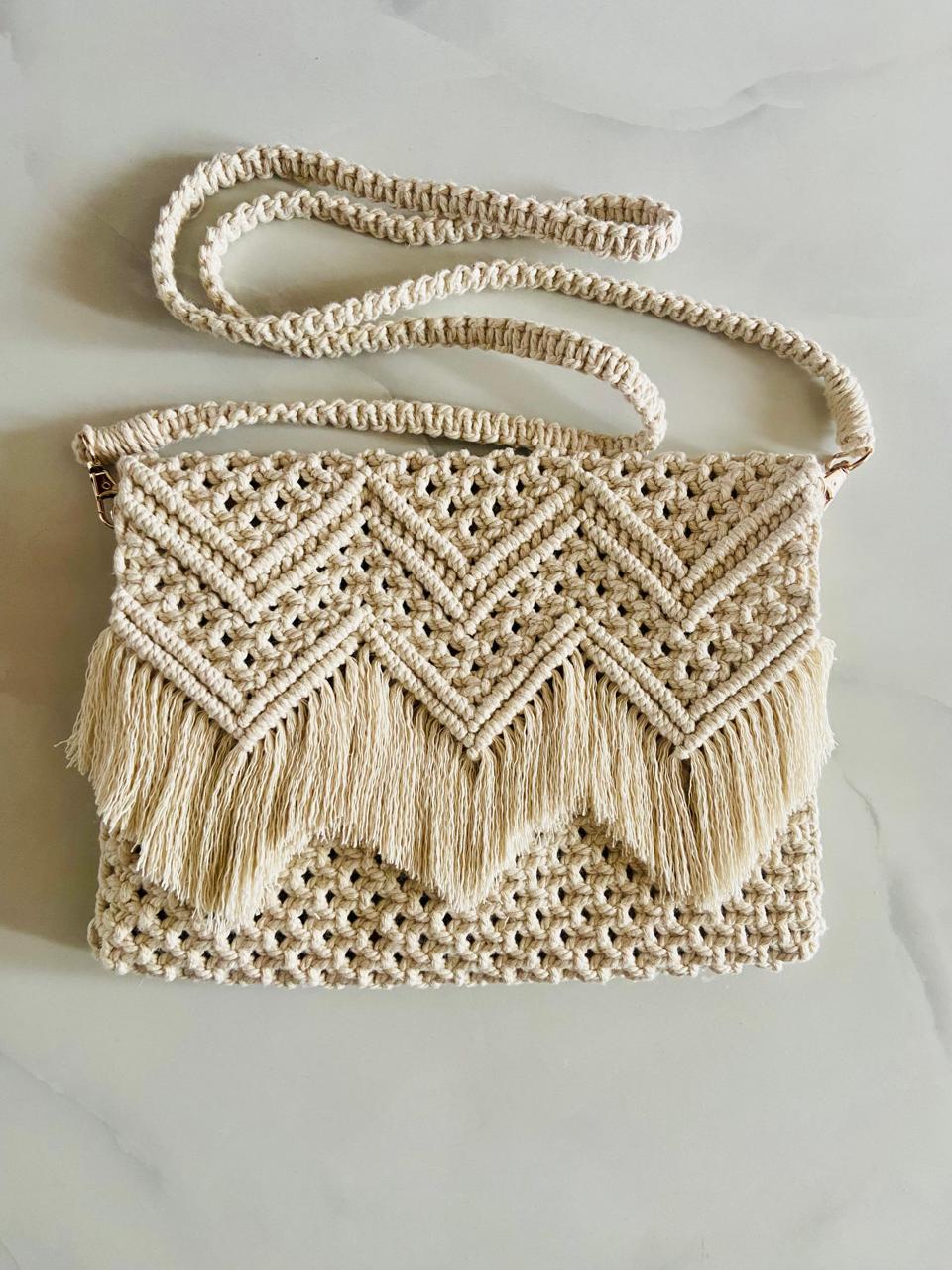 Handcrafted Boho Macrame Sling Bag – Perfect for Beach Days & Everyday Adventures