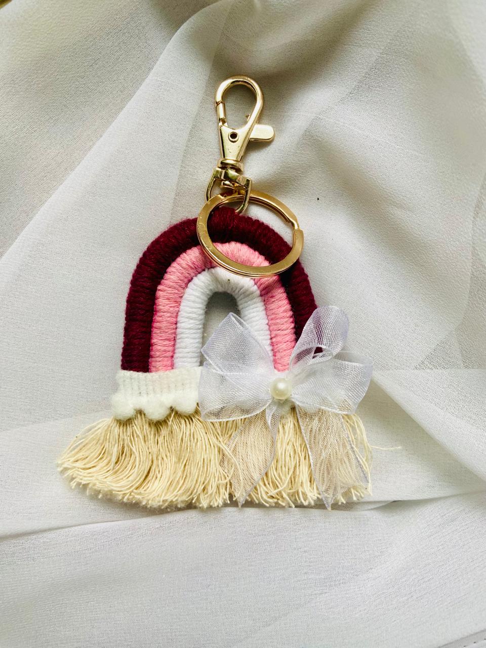 Macrame Rainbow Keychain | Bag Charm