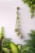 Jhilmil Green Flower Chime - Large 5 Inch | Handcrafted Macrame Decor