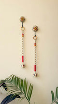 Red Flower Ceramic Temple Bell Chime | Set of - 2