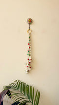 Jhilmil Red and Green Flower Ceramic Bell - Small (3 inch)