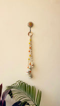 Jhilmil Orange & Yellow Flower Bell Bunch - Handcrafted Macrame Wall Hanging