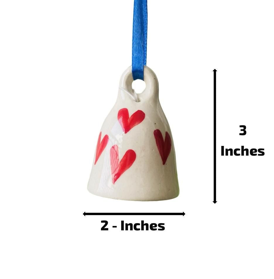 Sweetheart Ceramic Bell | Handpainted 3 Inches (Small) Size
